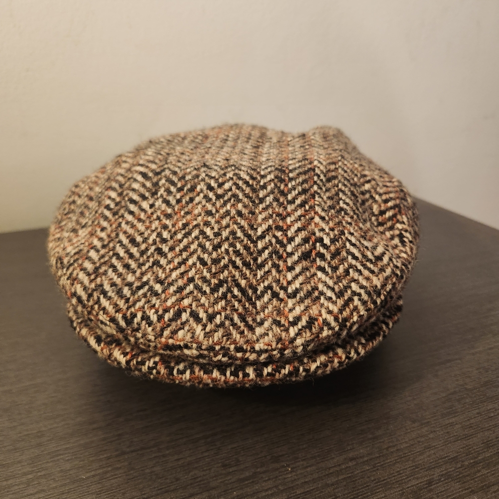 Italian Herringbone Tweed Flat Cap